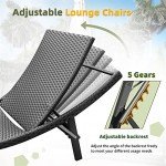 Modern Adjustable Patio Chaise Lounge Set (Beige)