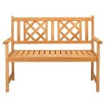 Outvita Rustic Wooden Garden Bench for Two
