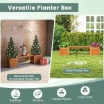 Giantex 2-in-1 Outdoor Bench with Planter Boxes