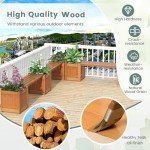 Giantex 2-in-1 Outdoor Bench with Planter Boxes