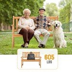 Outvita Rustic Wooden Garden Bench for Two