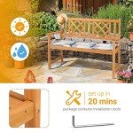 Outvita Rustic Wooden Garden Bench for Two