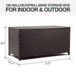 Mocha 120-Gallon Outdoor Storage Deck Box