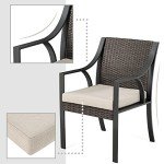 7-Piece Wicker Patio Dining Set with Umbrella Hole