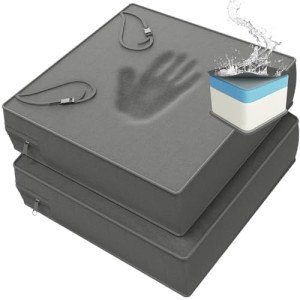 Extra Thick 24x24 Memory Foam Patio Cushions - Grey