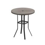 35.5" Round Outdoor Bar Table with Umbrella Hole
