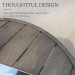 35.5" Round Outdoor Bar Table with Umbrella Hole