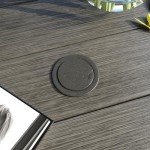 35.5" Round Outdoor Bar Table with Umbrella Hole