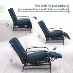 PHI VILLA Oversized Outdoor Recliner Chairs - Set of 2