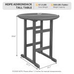 39" Sundale Outdoor Adirondack Round Bar Table