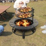Hykolity 35" Outdoor Fire Pit with Cooking Grate
