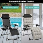 VINGLI Zero Gravity Padded Outdoor Recliner Chair