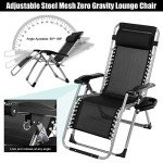 VINGLI Zero Gravity Padded Outdoor Recliner Chair