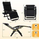 Oversized Zero Gravity Lounge Chair with Cup Holder