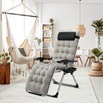 VINGLI Zero Gravity Padded Outdoor Recliner Chair