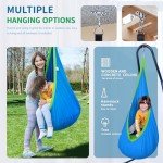 OUTREE Blue Cotton Kids Pod Swing Chair