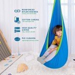 OUTREE Blue Cotton Kids Pod Swing Chair