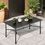 MIXPATIO 6-Person Metal Patio Dining Table