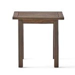 Sadie Outdoor Acacia Wood Accent Table - Gray