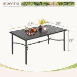 MIXPATIO 6-Person Metal Patio Dining Table