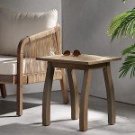 Sadie Outdoor Acacia Wood Accent Table - Gray