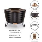 TIKI 25" Smokeless Patio Fire Pit with Cover
