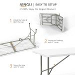 VINGLI 1.8m Portable Rectangular Plastic Table