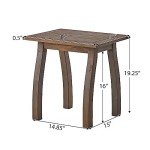 Sadie Outdoor Acacia Wood Accent Table - Gray