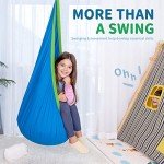 OUTREE Blue Cotton Kids Pod Swing Chair