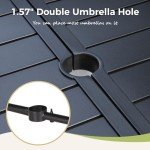 MIXPATIO 6-Person Metal Patio Dining Table