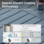 MIXPATIO 6-Person Metal Patio Dining Table