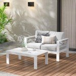 Wisteria Lane Modern Aluminum Outdoor Coffee Table
