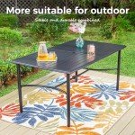 MIXPATIO 6-Person Metal Patio Dining Table