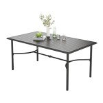 MIXPATIO 6-Person Metal Patio Dining Table
