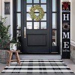 Buffalo Plaid Outdoor Rug - Black and White