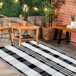 Buffalo Plaid Outdoor Rug - Black and White