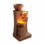 3-Tier LED Cascading Outdoor Water Fountain