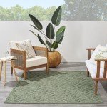 Versatile Indoor/Outdoor Green 5' x 7' Rug
