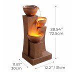 3-Tier LED Cascading Outdoor Water Fountain