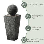 LED Outdoor Water Fountain with Pedestal Design