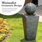 LED Outdoor Water Fountain with Pedestal Design