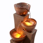 3-Tier LED Cascading Outdoor Water Fountain