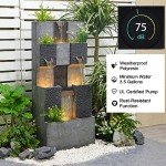 Stylish 3-Tier Outdoor Water Fountain with Lights
