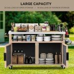 Skyflame Outdoor BBQ Storage Cabinet & Grill Cart