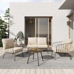 East Oak 4-Piece Modern Patio Conversation Set