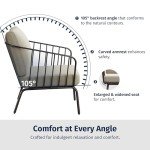 East Oak 4-Piece Modern Patio Conversation Set