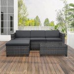 5-Piece Weather-Resistant Outdoor Sectional Sofa Set