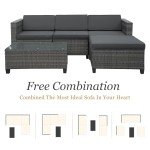 5-Piece Weather-Resistant Outdoor Sectional Sofa Set