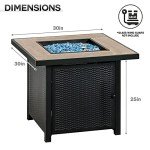Bali Outdoors 30" Propane Gas Fire Pit Table