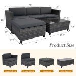 5-Piece Weather-Resistant Outdoor Sectional Sofa Set